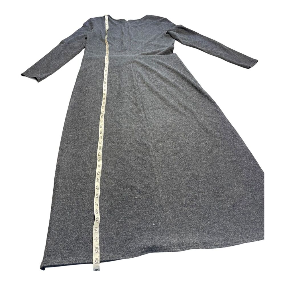 Donna Morgan A-Line Dress Women's 10 Gray Floral Stretch Back Zip Embroidered - Picture 6 of 7
